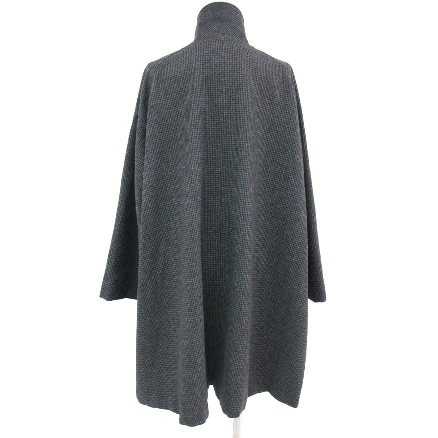 コート ステンカラーコート ロング 長袖 Aライン チェック柄 ウール 22秋冬 230411