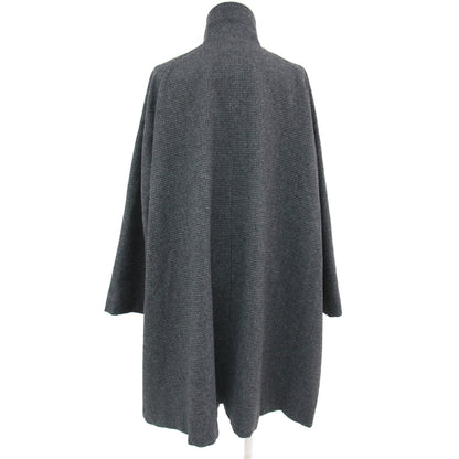 コート ステンカラーコート ロング 長袖 Aライン チェック柄 ウール 22秋冬 230411