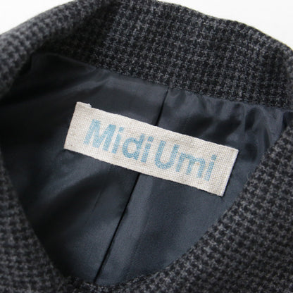 コート ステンカラーコート ロング 長袖 Aライン チェック柄 ウール 22秋冬 230411