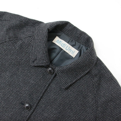 コート ステンカラーコート ロング 長袖 Aライン チェック柄 ウール 22秋冬 230411