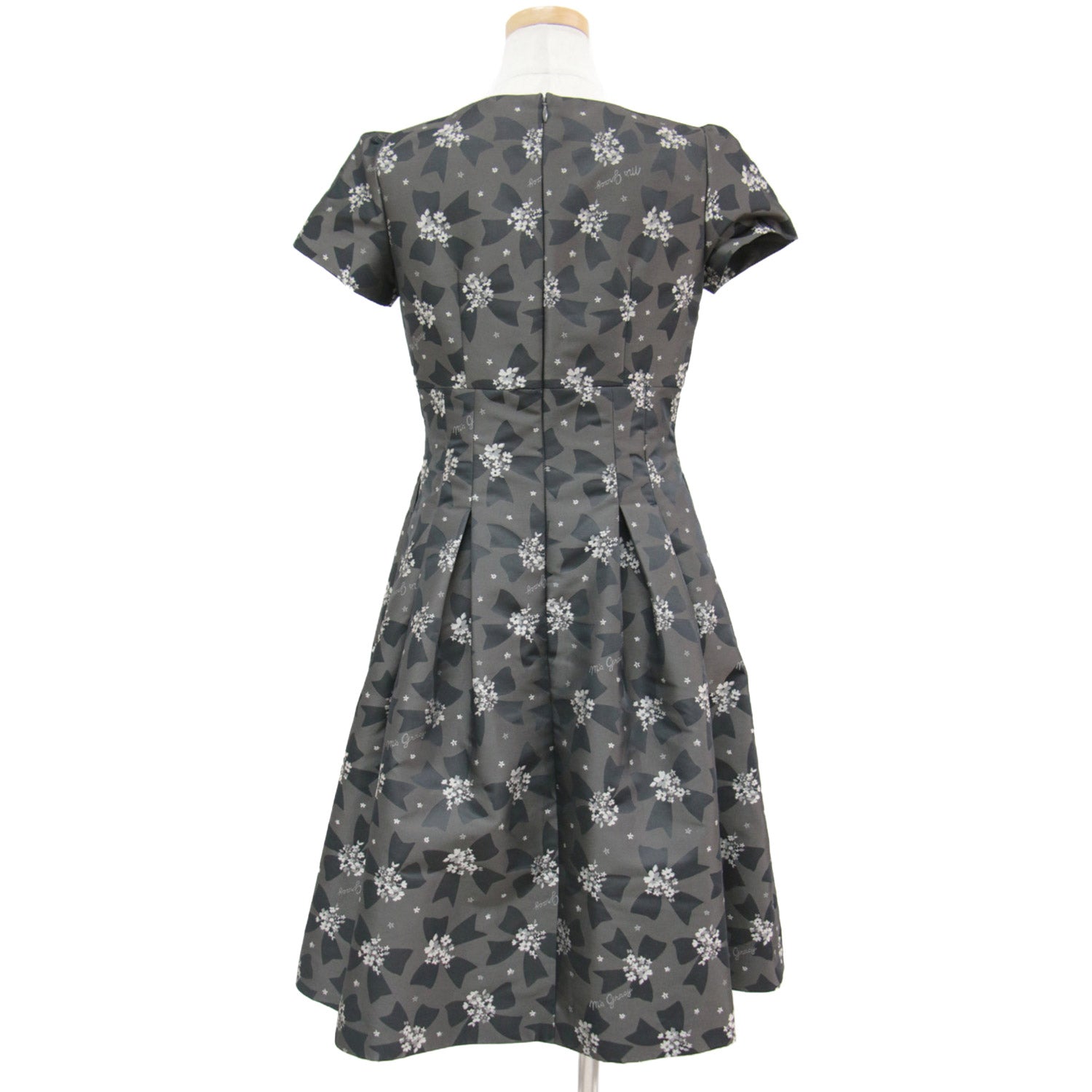 美品】エムズグレイシー デニム ワンピース ロング タック リネン A  