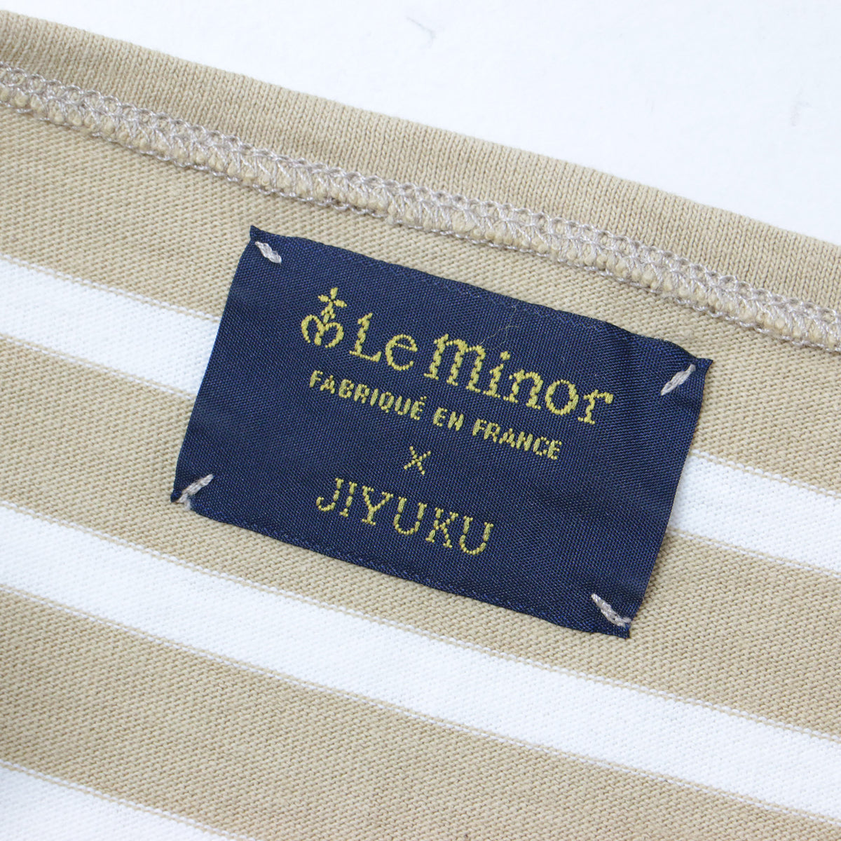 × 自由区 カットソー Tシャツ プルオーバー バスクシャツ ボートネック 長袖 ドロップショルダー ボーダー コットン 綿 230515
