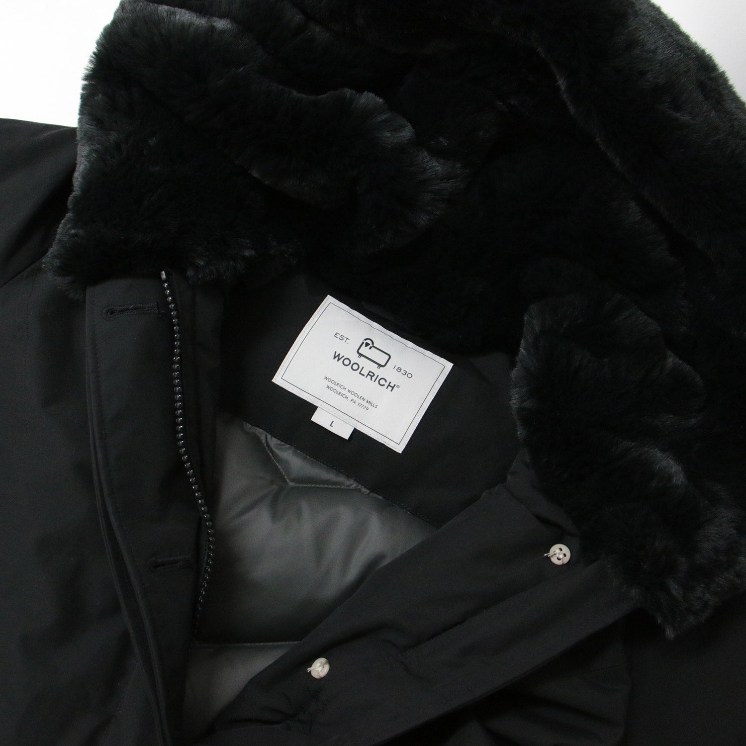 WoolRich (ウールリッチ) コート ダウン ミドル丈 フード フェイク 
