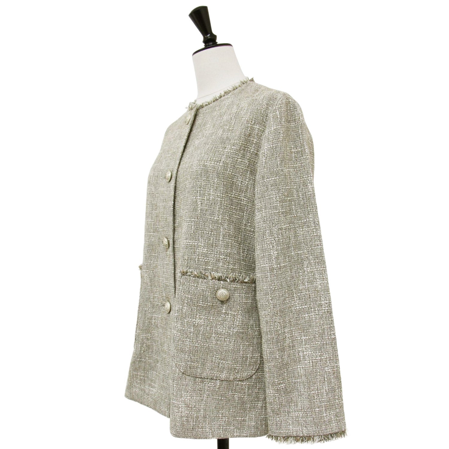 ツイードジャケット　トータリテ ラ トータリテ La Totalite ラメツイードノーカラージャケット