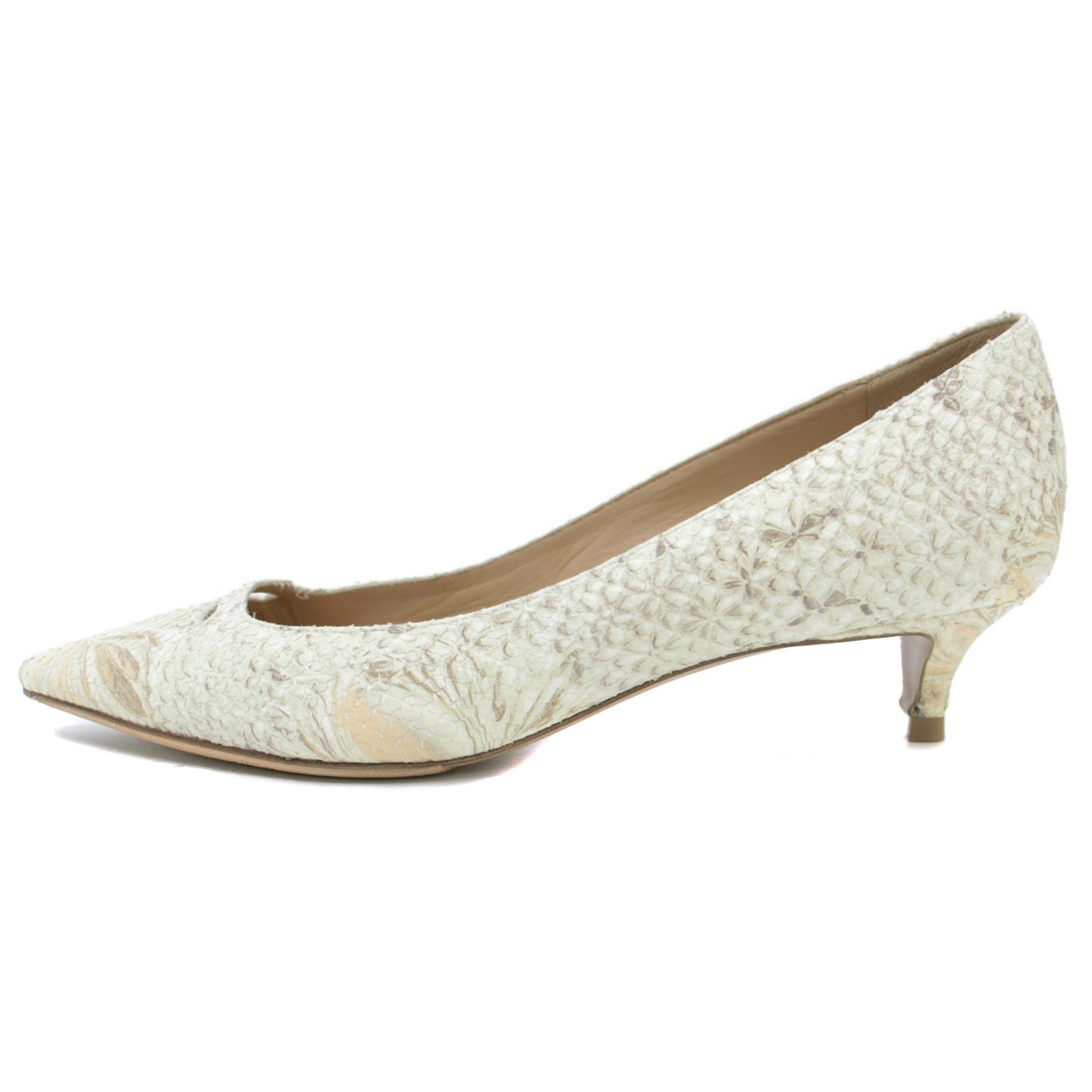 パンプス ヒール ポインテッドトゥ 型押し 花柄 FLORIS ANIMA 35 231004