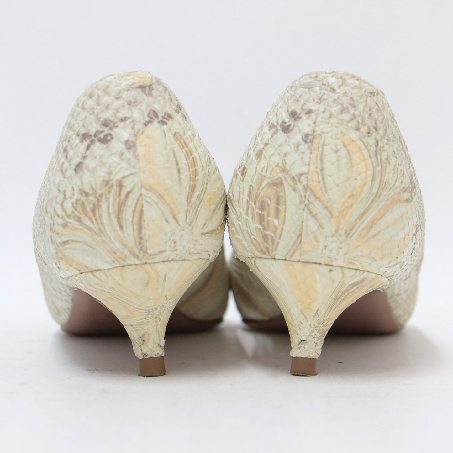パンプス ヒール ポインテッドトゥ 型押し 花柄 FLORIS ANIMA 35 231004