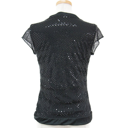 カットソー Vネック フレンチスリーブ ドット チュール 231017