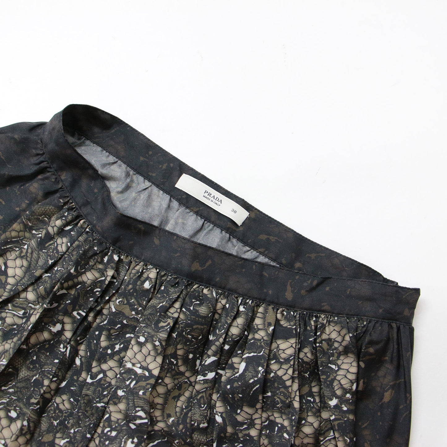 スカート ミディ 膝丈 プリーツ ギャザー レース プリント 230818