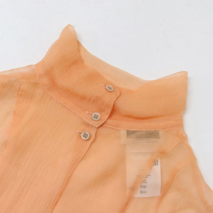 トップス ビブ ノースリーブ ハイネック シアー シースルー シルク Silk bib 23春夏 240425