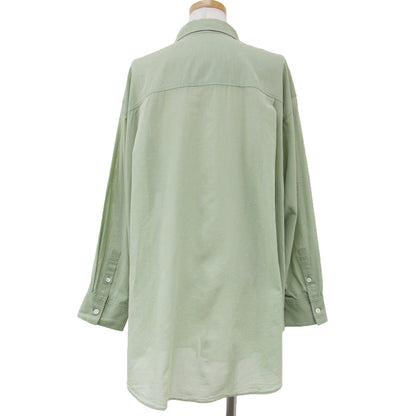 シャツ ブラウス 長袖 レギュラーカラー ロング シアー コットンボイル 240222