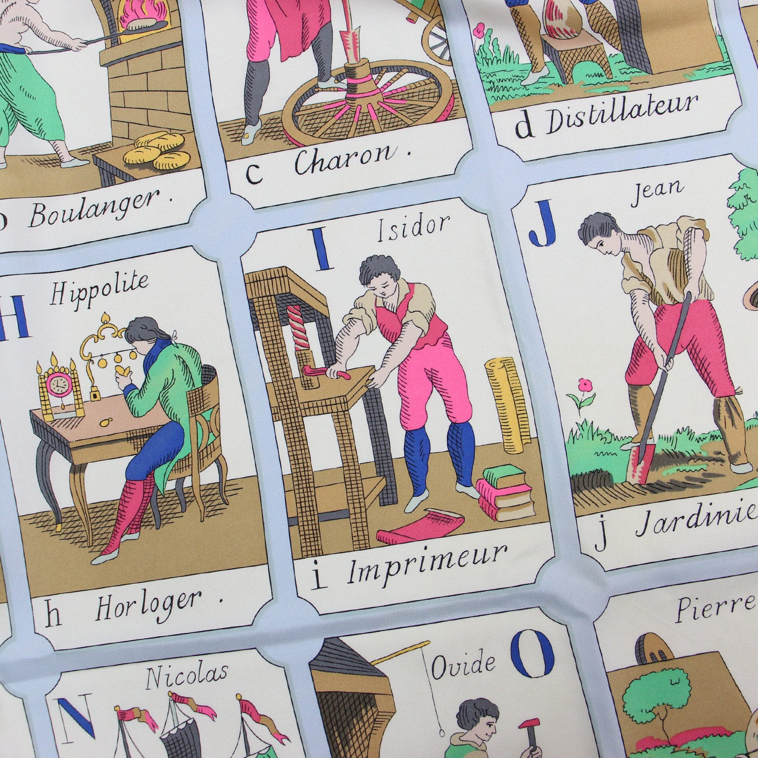 HERMES (エルメス) カレ 90 シルク スカーフ LALPHABET DES METIERS