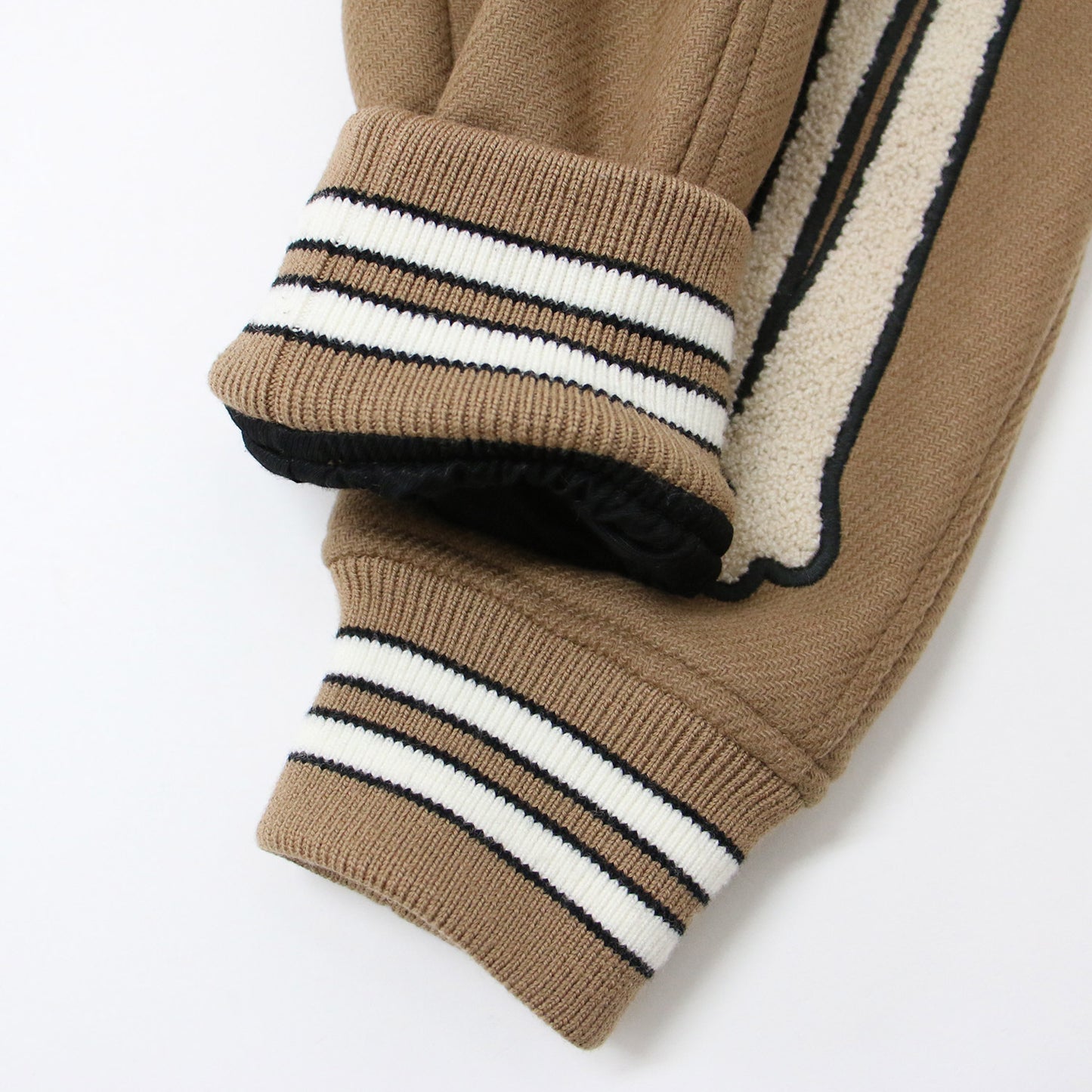 スタジャン ブルゾン ボンバージャケット ショート丈 ワッペン 刺繍 リブ ウール BONES 240102