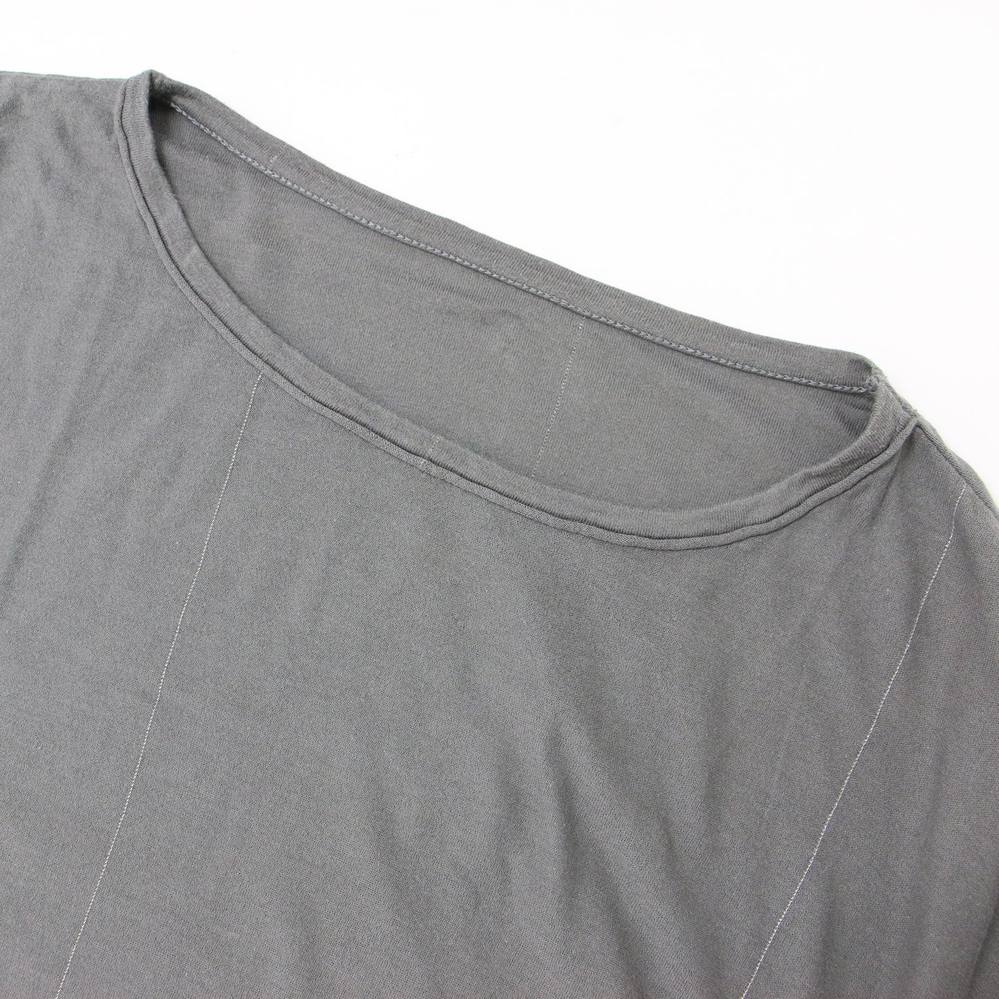 カットソー Tシャツ プルオーバー クロップド ボートネック 半袖 ワイド ライン ラメ コットン 綿 231023