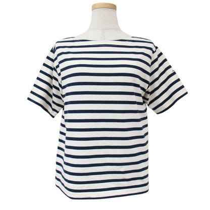24春夏 コットン ジャージー ボーダー Tシャツ / ボートネック 半袖 240722