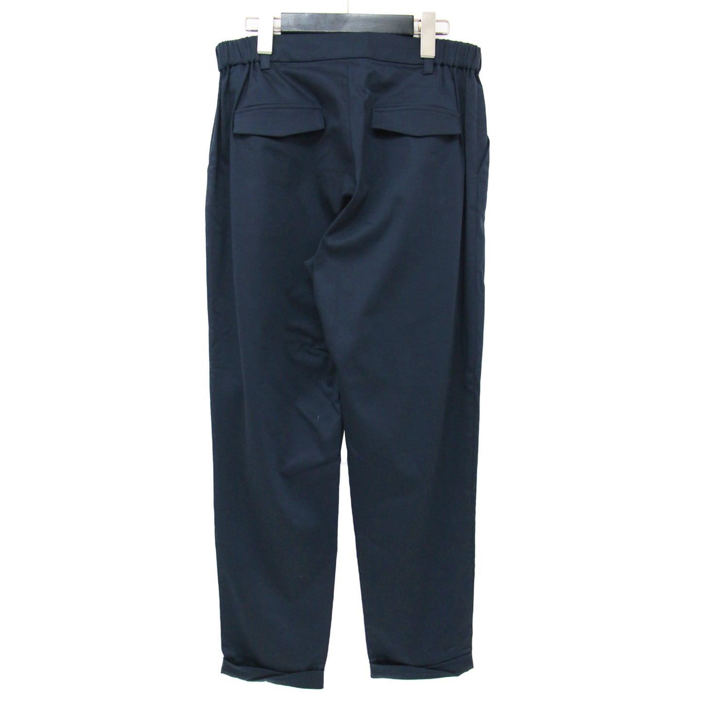 パンツ ロング クロップド アンクル丈 テーパード ロールアップ ウエストゴム タック ポリエステル レーヨン ポリウレタン 231113