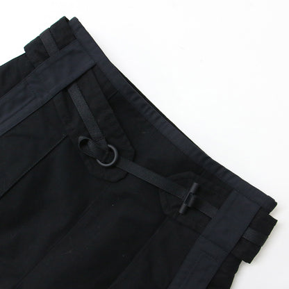 ハイウエスト ショートパンツ / Aライン ベルト付き センターピンタック コットン