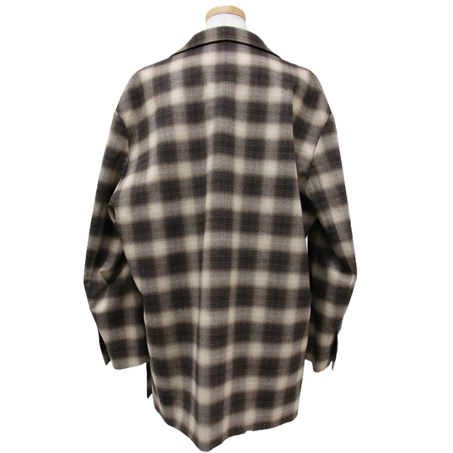 ジャケット 長袖 オーバーサイズ サイドベンツ ボックスシルエット チェック柄 23秋冬 240110