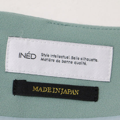 ワンピース ミディ丈 ひざ下 7分袖 ラウンドネック パフスリーブ タックデザイン ジョーゼット 240208