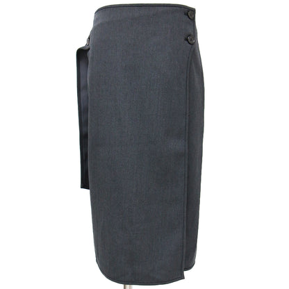 スカート オーバースカート ラップ ミディ 膝丈 ツイル ウール レーヨン 22秋冬 240124