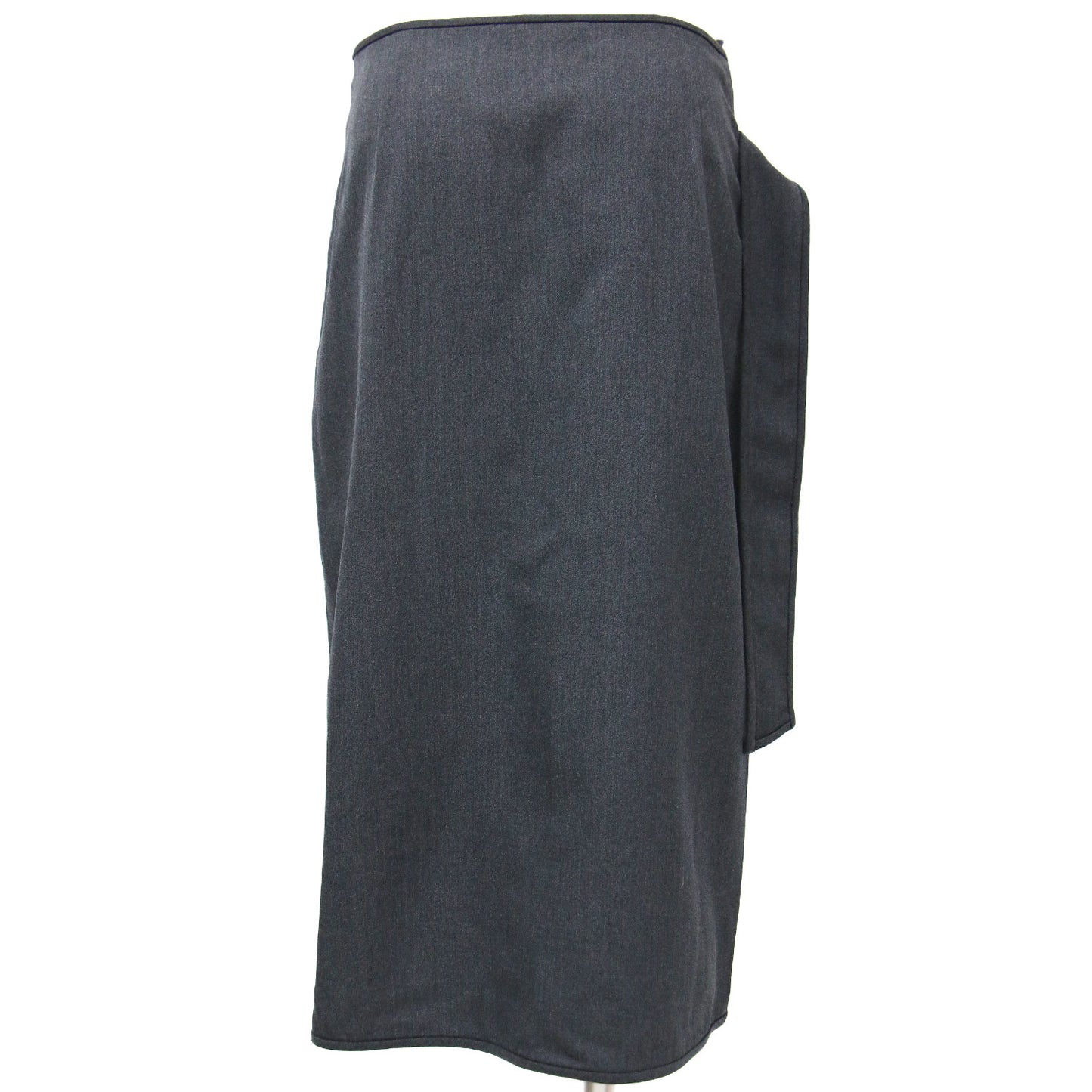 スカート オーバースカート ラップ ミディ 膝丈 ツイル ウール レーヨン 22秋冬 240124