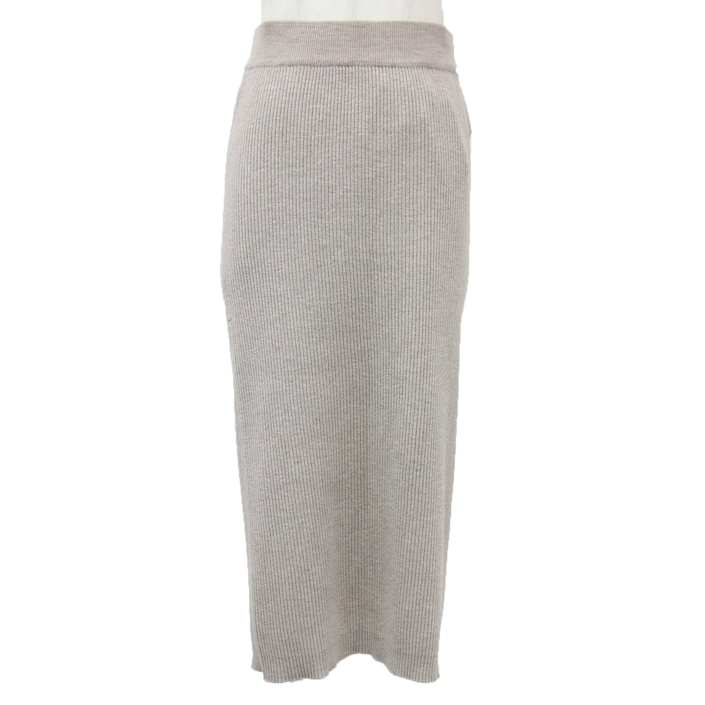 スカート ロング Iライン タイト ウエストゴム ドローストリング ニット リブ ハイゲージ ベーシック シンプル ウール ナイロン ポリウレタン 231201