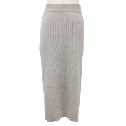 スカート ロング Iライン タイト ウエストゴム ドローストリング ニット リブ ハイゲージ ベーシック シンプル ウール ナイロン ポリウレタン 231201