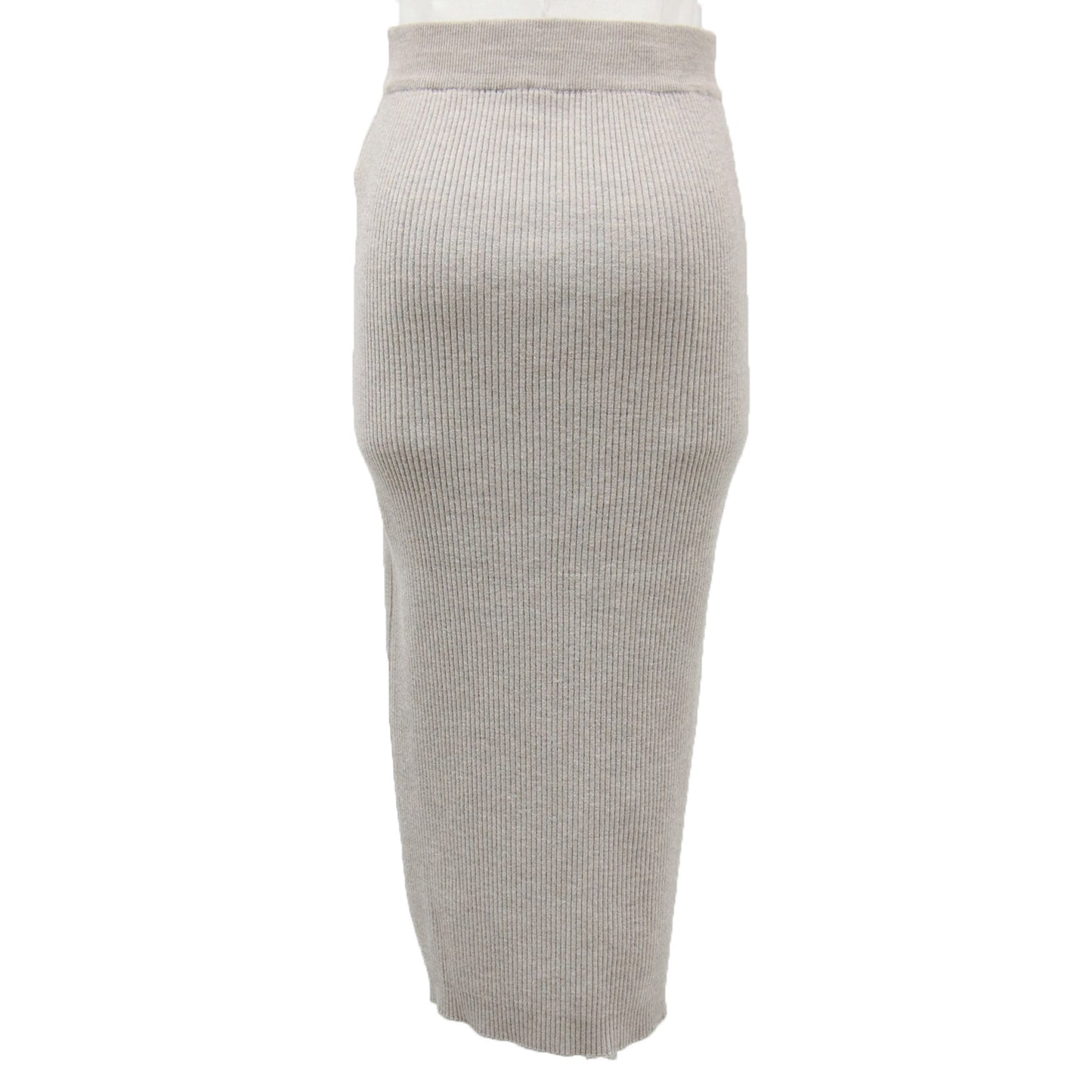 スカート ロング Iライン タイト ウエストゴム ドローストリング ニット リブ ハイゲージ ベーシック シンプル ウール ナイロン ポリウレタン 231201