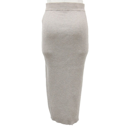 スカート ロング Iライン タイト ウエストゴム ドローストリング ニット リブ ハイゲージ ベーシック シンプル ウール ナイロン ポリウレタン 231201