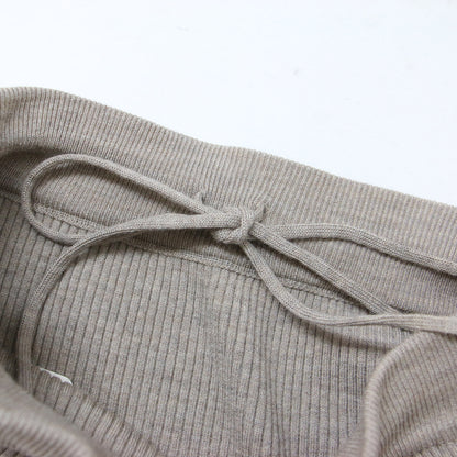 スカート ロング Iライン タイト ウエストゴム ドローストリング ニット リブ ハイゲージ ベーシック シンプル ウール ナイロン ポリウレタン 231201