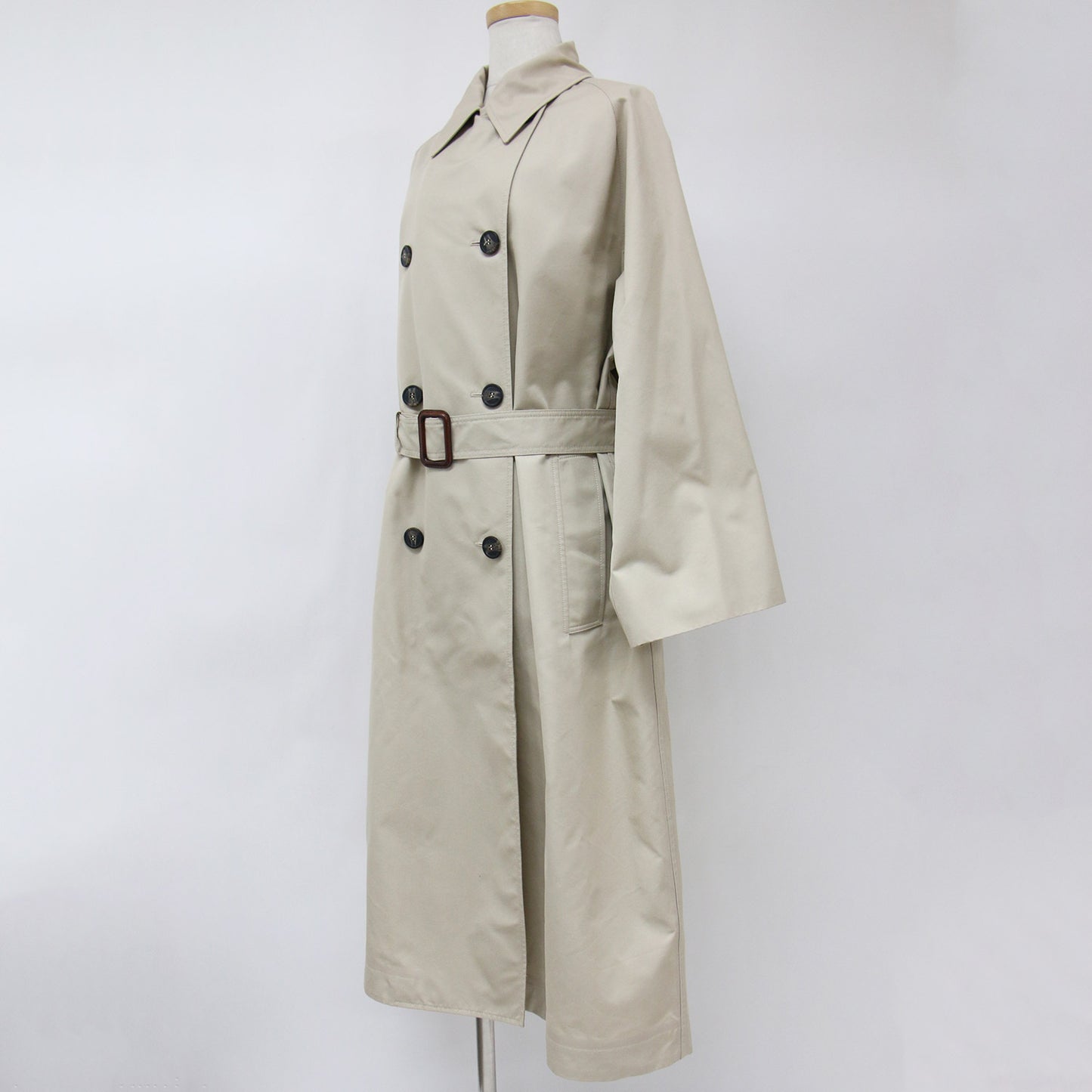 アウター コート ロング トレンチコート ラグランスリーブ ダブルボタン ベルト ロゴ リバーシブル 2WAY コットン 綿 ポリエステル 231211