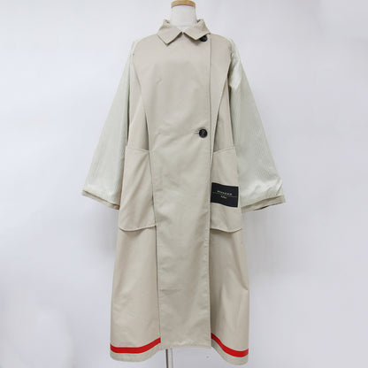 アウター コート ロング トレンチコート ラグランスリーブ ダブルボタン ベルト ロゴ リバーシブル 2WAY コットン 綿 ポリエステル 231211