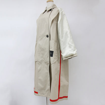 アウター コート ロング トレンチコート ラグランスリーブ ダブルボタン ベルト ロゴ リバーシブル 2WAY コットン 綿 ポリエステル 231211