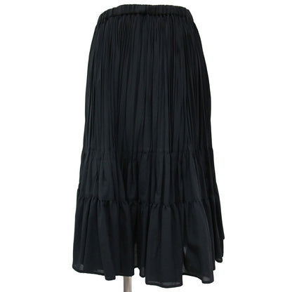 スカート ロング フレア プリーツ ティアード ギャザー ウエストゴム フリル チュール ポリエステル 23春夏 240419