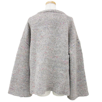 ニット プルオーバー 長袖 ヘンリーネック ワイドスリーブ ウール ブレンド 240206