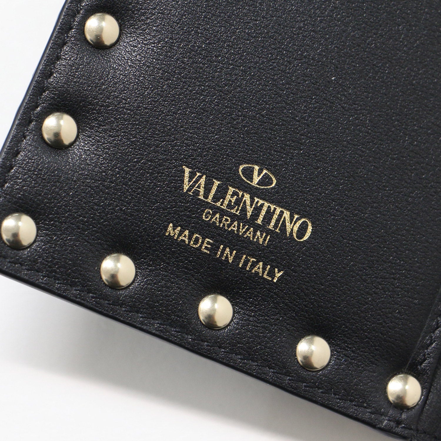 VALENTINO (ヴァレンティノ) 財布 2つ折り コンパクト 薄型 スタッズ 