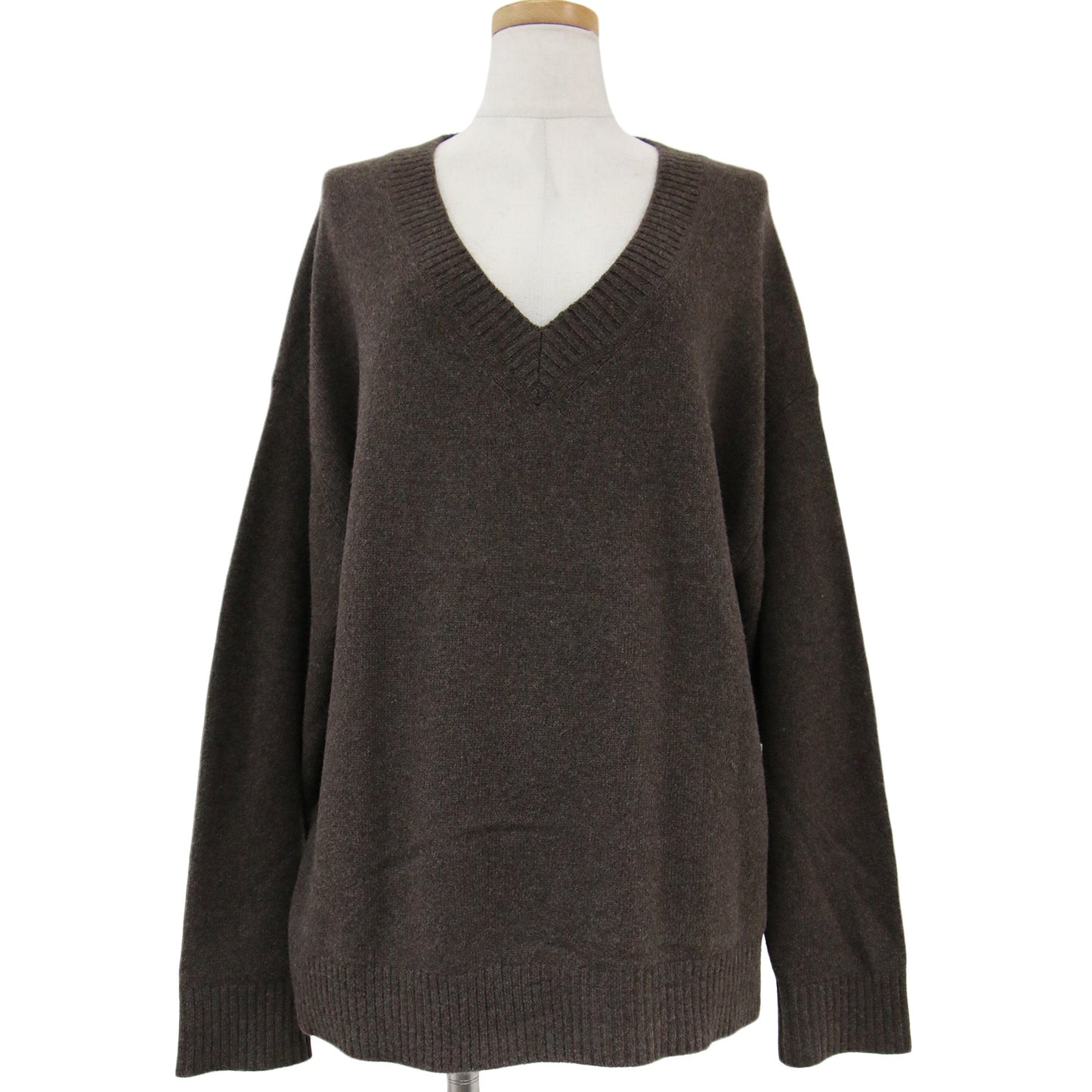 × Deuxieme Classe ドゥズィーエムクラス ニット セーター プルオーバー Vネック ドロップショルダー 長袖 ハイゲージ オーバーサイズ カシミヤ ウール 240126