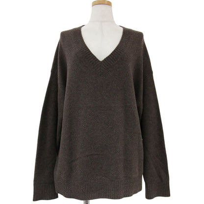 × Deuxieme Classe ドゥズィーエムクラス ニット セーター プルオーバー Vネック ドロップショルダー 長袖 ハイゲージ オーバーサイズ カシミヤ ウール 240126