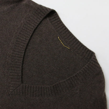 × Deuxieme Classe ドゥズィーエムクラス ニット セーター プルオーバー Vネック ドロップショルダー 長袖 ハイゲージ オーバーサイズ カシミヤ ウール 240126