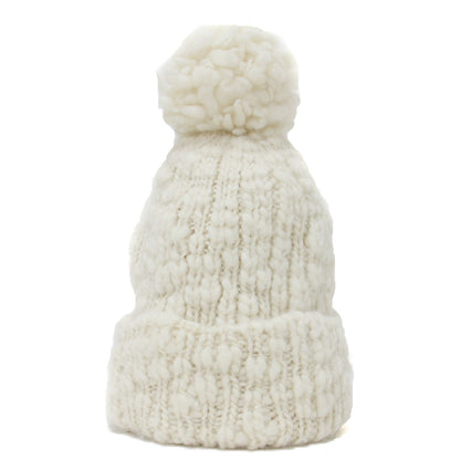 キャップ 帽子 ニット帽 ポンポン シンプル ウール 240112