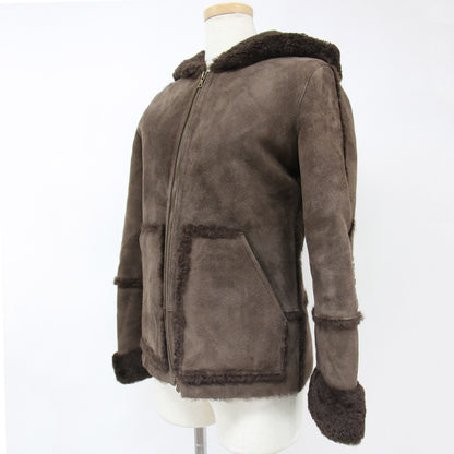 ジャケット アウター ショート フード フーディー ファスナー ムートン スエード ボア ファー 羊革 240212