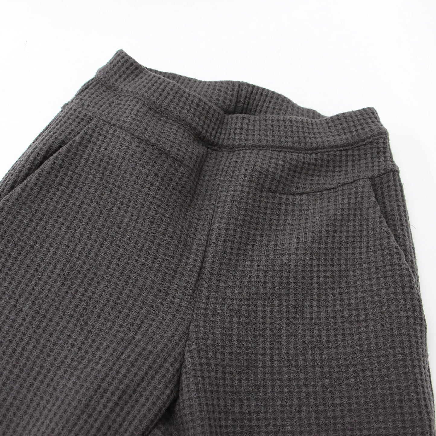 パンツ イージーパンツ ワッフル ニット ウエストゴム ウール混 240321