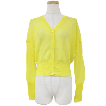 カーディガン ニット 長袖 Vネック ショート丈 モヘヤ ナイロン 240306