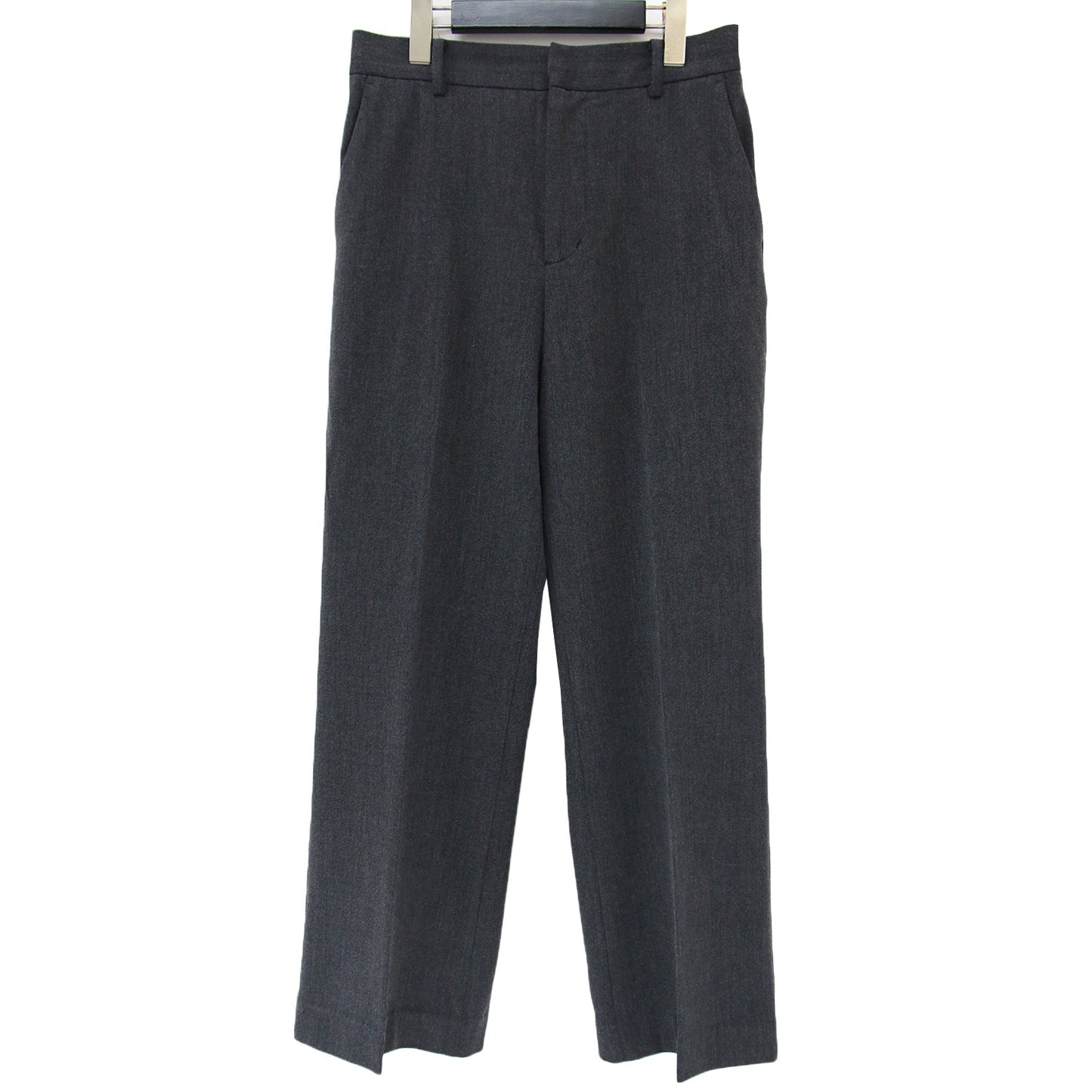 パンツ ワイド フルレングス チェック 両面起毛 センタープレス ポリエステル レーヨン 240313