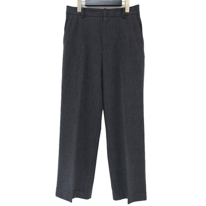 パンツ ワイド フルレングス チェック 両面起毛 センタープレス ポリエステル レーヨン 240313