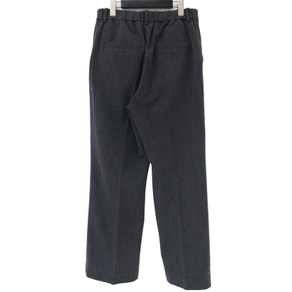 パンツ ワイド フルレングス チェック 両面起毛 センタープレス ポリエステル レーヨン 240313