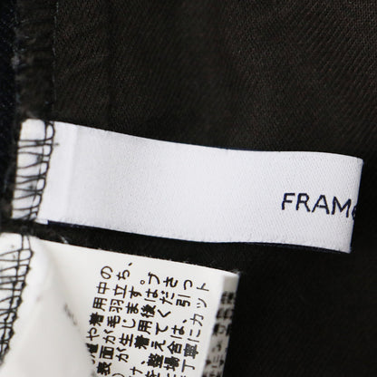 パンツ ワイド フルレングス チェック 両面起毛 センタープレス ポリエステル レーヨン 240313