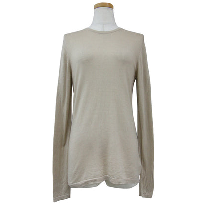 ニット プルオーバー クルーネック 長袖 薄手 ハイゲージ キュプラ ウール 23秋冬 240514