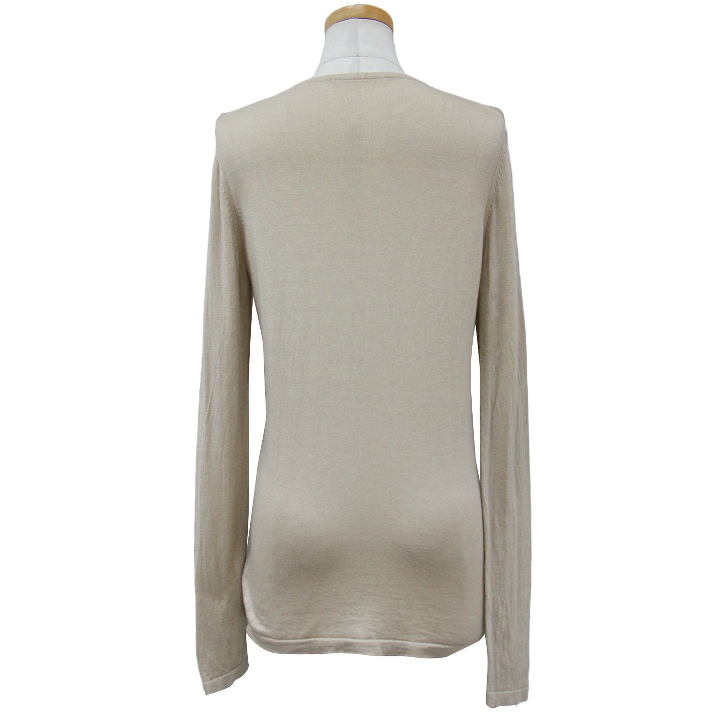 ニット プルオーバー クルーネック 長袖 薄手 ハイゲージ キュプラ ウール 23秋冬 240514