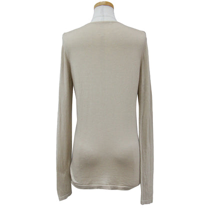 ニット プルオーバー クルーネック 長袖 薄手 ハイゲージ キュプラ ウール 23秋冬 240514