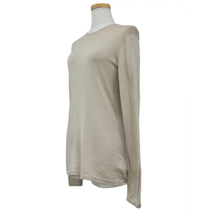 ニット プルオーバー クルーネック 長袖 薄手 ハイゲージ キュプラ ウール 23秋冬 240514